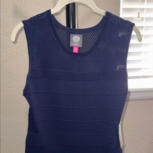 Vince Camuto Navy Sleeveless Knit Top